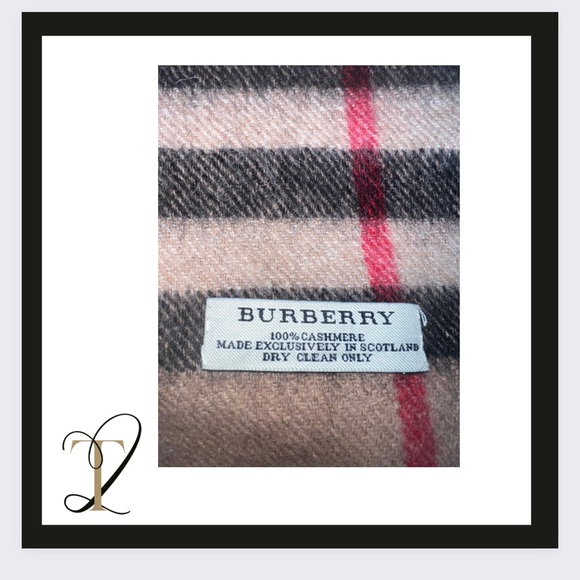 Authentic Burberry 100% Cashmere Scarf - Large Camel Check - Picture 3 of 3